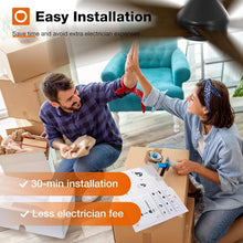 Load image into Gallery viewer, Whisper-Quiet 52-Inch Black Ceiling Fan with Remote and Adjustable Light Feature
