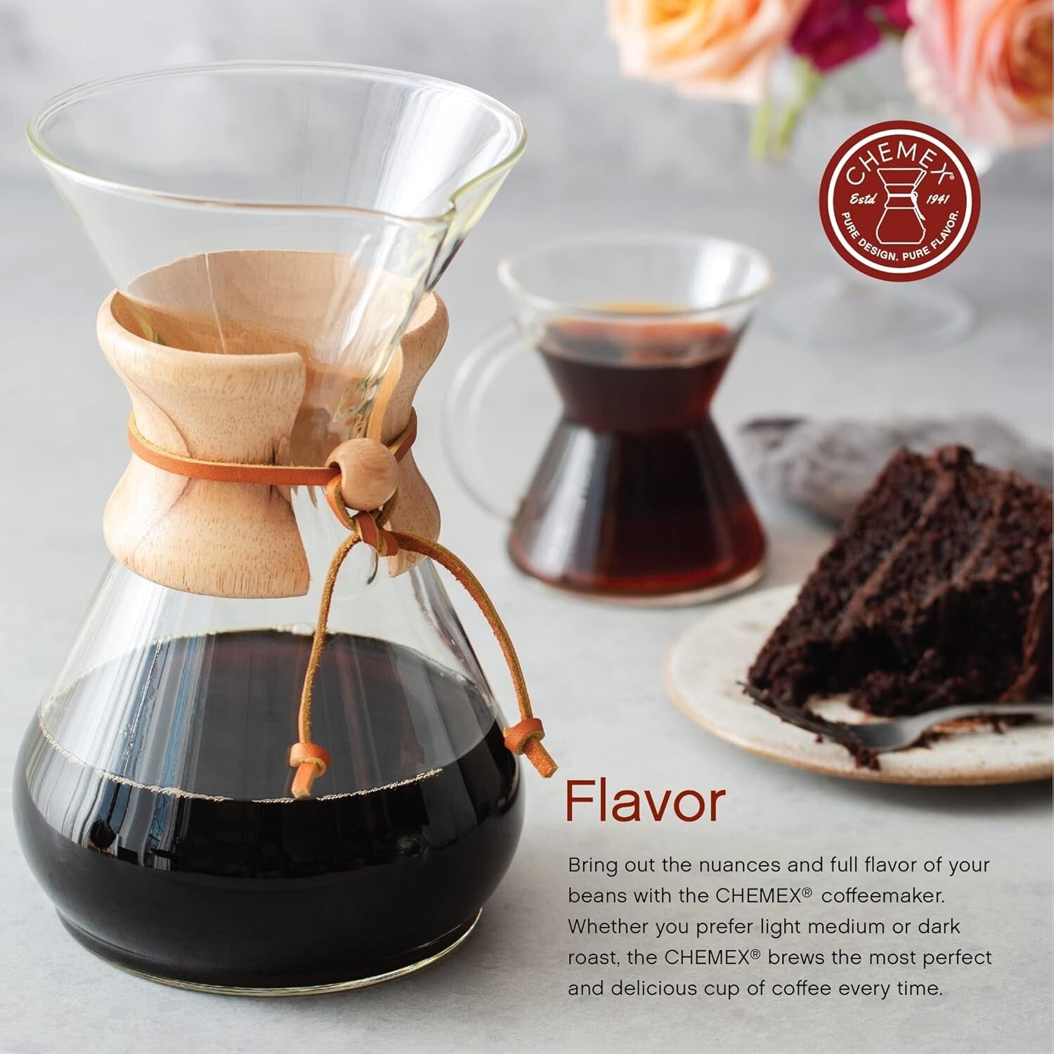 Elegant 8-Cup Hand-Blown Pour-Over Glass Coffee Maker - Artisan Design