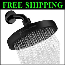 Load image into Gallery viewer, Luxury High Pressure Rain Shower Head - Matte Black 6" Round, Easy Install