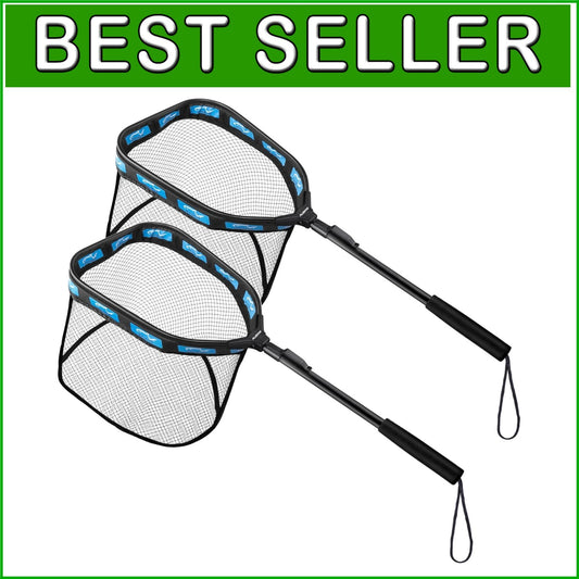 Large Floating Fishing Net - Rubber Coated, Compact & Foldable for Easy Use