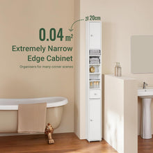 Load image into Gallery viewer, Space-Saving White Storage Cabinet with Two Doors and 6 Shelves for Bathrooms