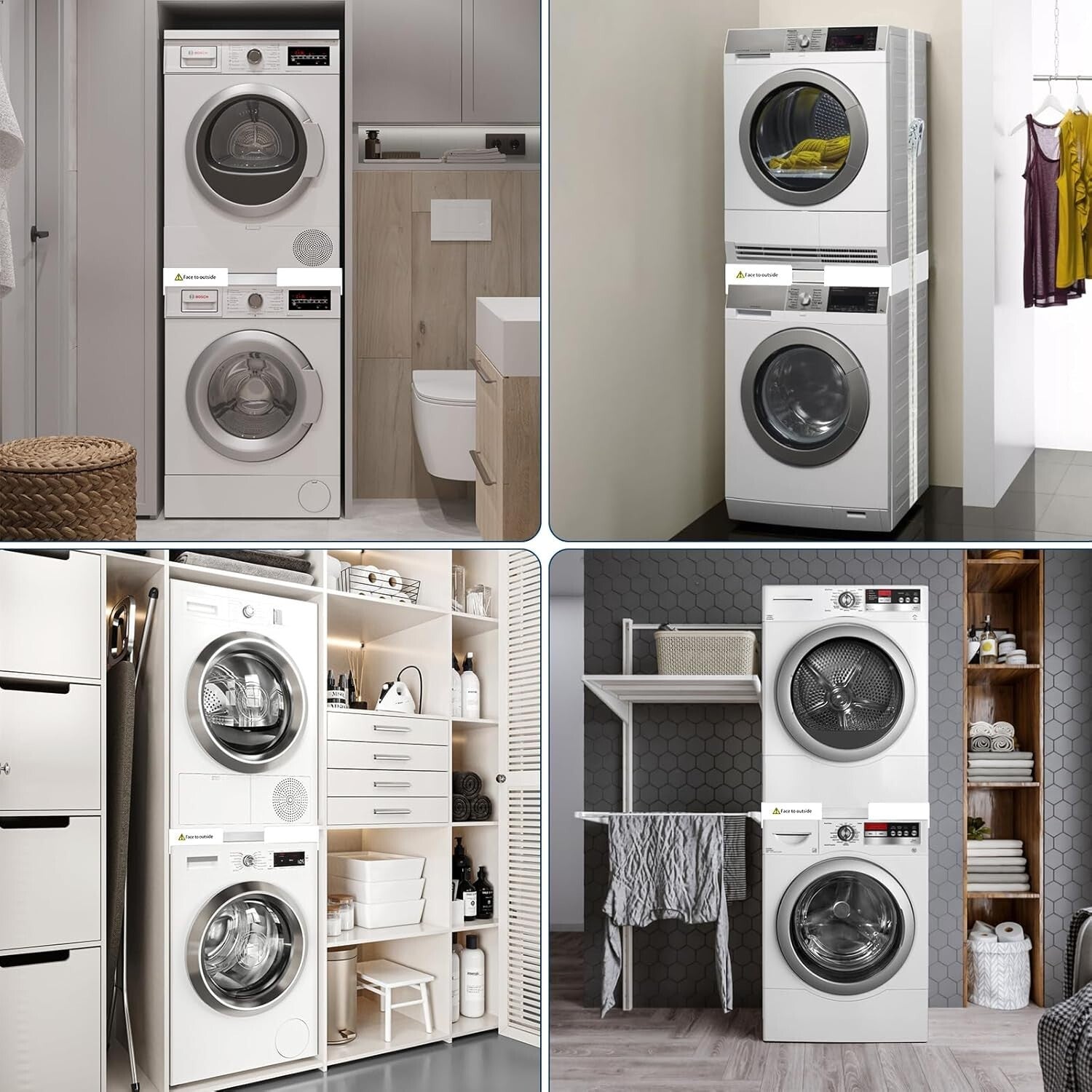 Adjustable Laundry Stacking Kit - Perfect Space Saver for 24-29 Inch Washers