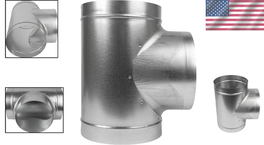 Durable 8-Inch T-Shape Ducting Splitter - Customizable 3-Way Ventilation Fitting