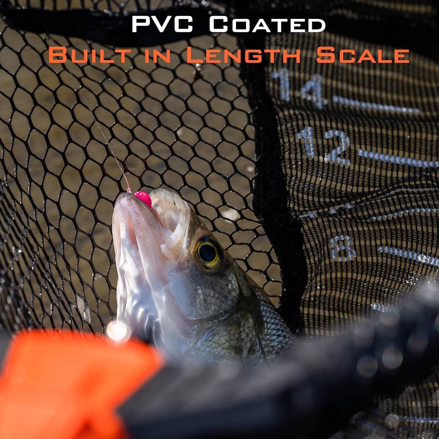 Lightweight Fish Landing Net with Triangle Design & Built-in Length Measurement