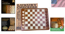 Load image into Gallery viewer, Classic Portable Checkers Set with 24 Wooden Pieces - Family-Friendly Gaming