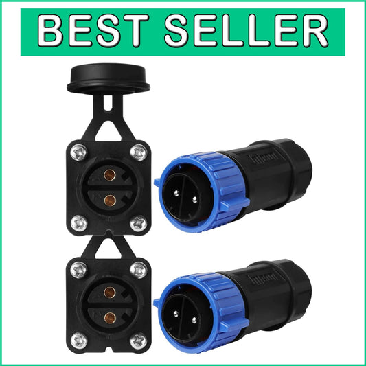 Durable 2 Pack Marine Boat Power Connectors for Trolling Motors - IP67 Rated