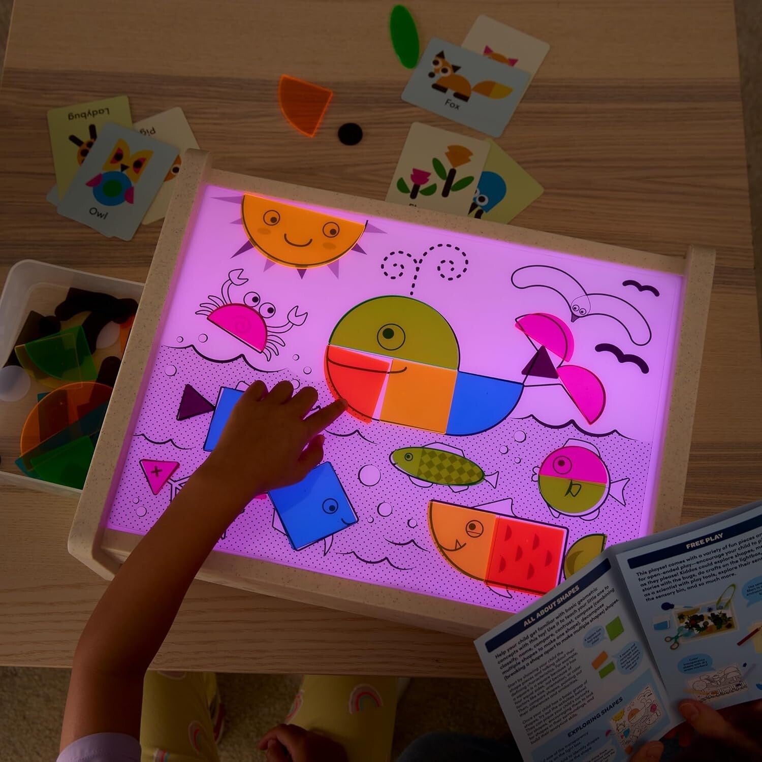 Bright Explorer Light-Up Board – Interactive 79-Piece Geometry & Sensory Set