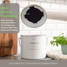 Load image into Gallery viewer, Sleek 1.3 Gallon Indoor Compost Pail with Lid – Eco-Friendly Kitchen Solution