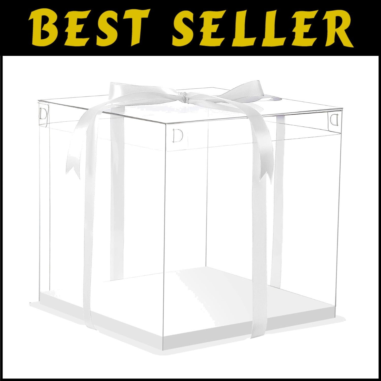 Sturdy 6Pcs Clear Cake Boxes with Ribbon, Elegant Durable Gift Display!