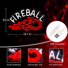 Load image into Gallery viewer, Classic FIREBALL Whiskey Neon Light - Decorative Bar Sign for Home &amp; Office