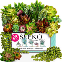 Load image into Gallery viewer, Bendable 28pc Faux Succulents - Ideal for Weddings, Offices, and Home Decor