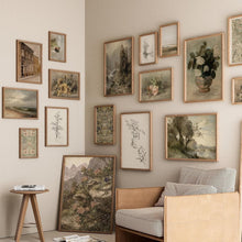 Load image into Gallery viewer, Charming Rustic Wall Art Collection - 16 Vintage Framed Prints for Any Room