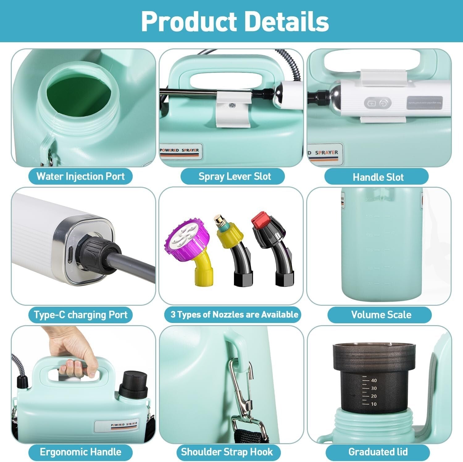 Lightweight 1.8 Gallon Portable Lawn Sprayer - Eco-Friendly Solution for Weeding