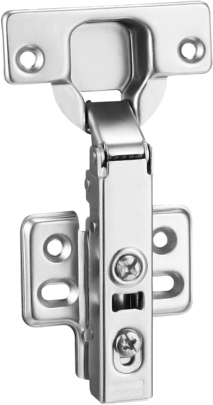 Premium Nickel Plated Cabinet Hinges, 20pcs Soft-Close for Frameless Cabinets