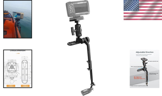 Universal Kayak & SUP Fish Finder Mount with Corrosion-Resistant Transducer Arm