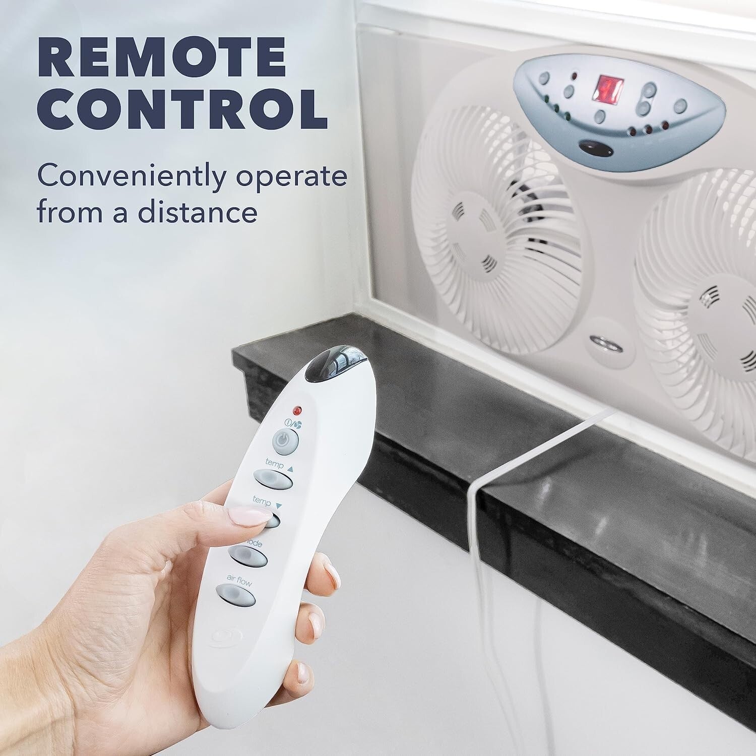 Bionaire Thin Window Fan with Programmable Thermostat & Remote Control