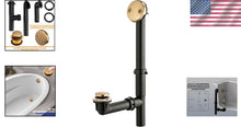 Load image into Gallery viewer, Complete Tub Drain Kit with Instant Pop-Up Tip-Toe Stopper - Champagne Bronze
