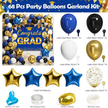Load image into Gallery viewer, 2025 Graduation Party Supplies - 245 PCS Blue &amp; Gold Complete Decoration Kit