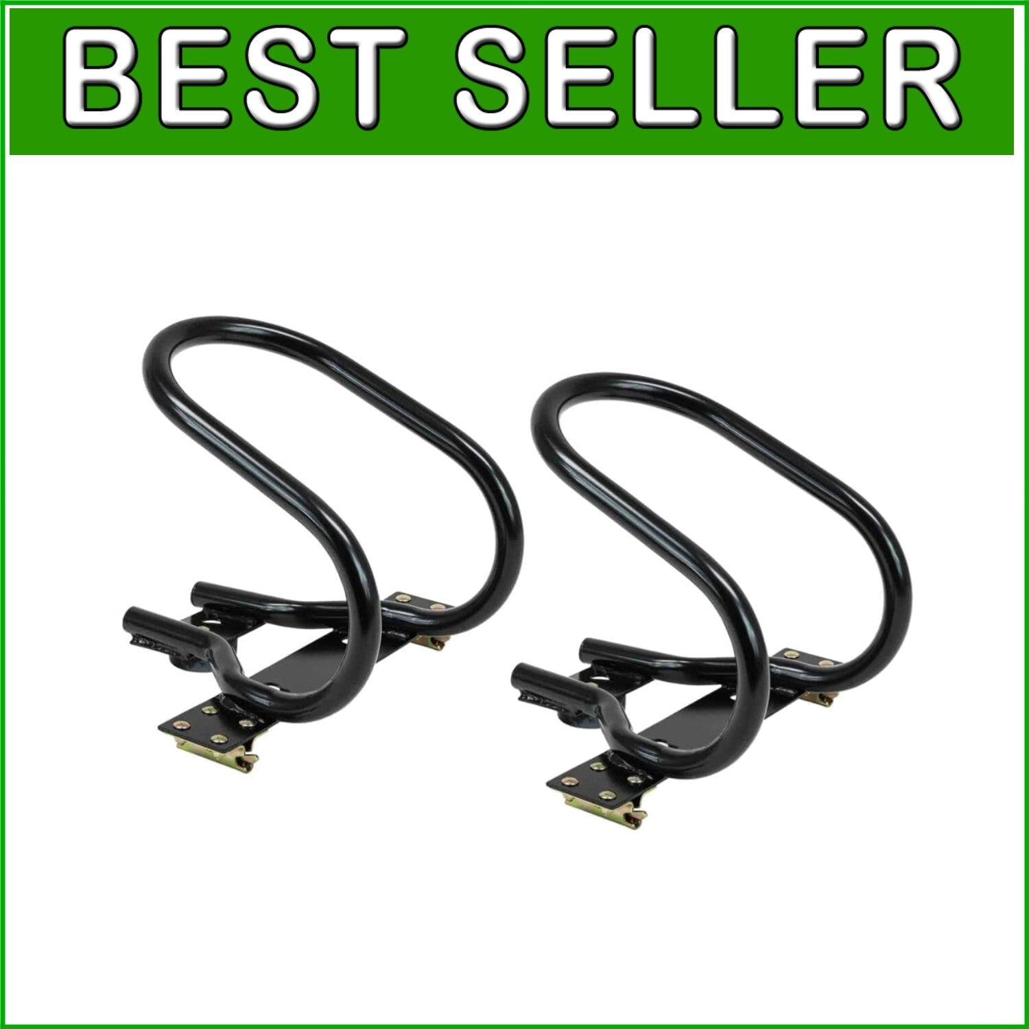 Black Powder Coated 7" Wheel Chock for E-Track - 2 Pack Motorcycle Protection