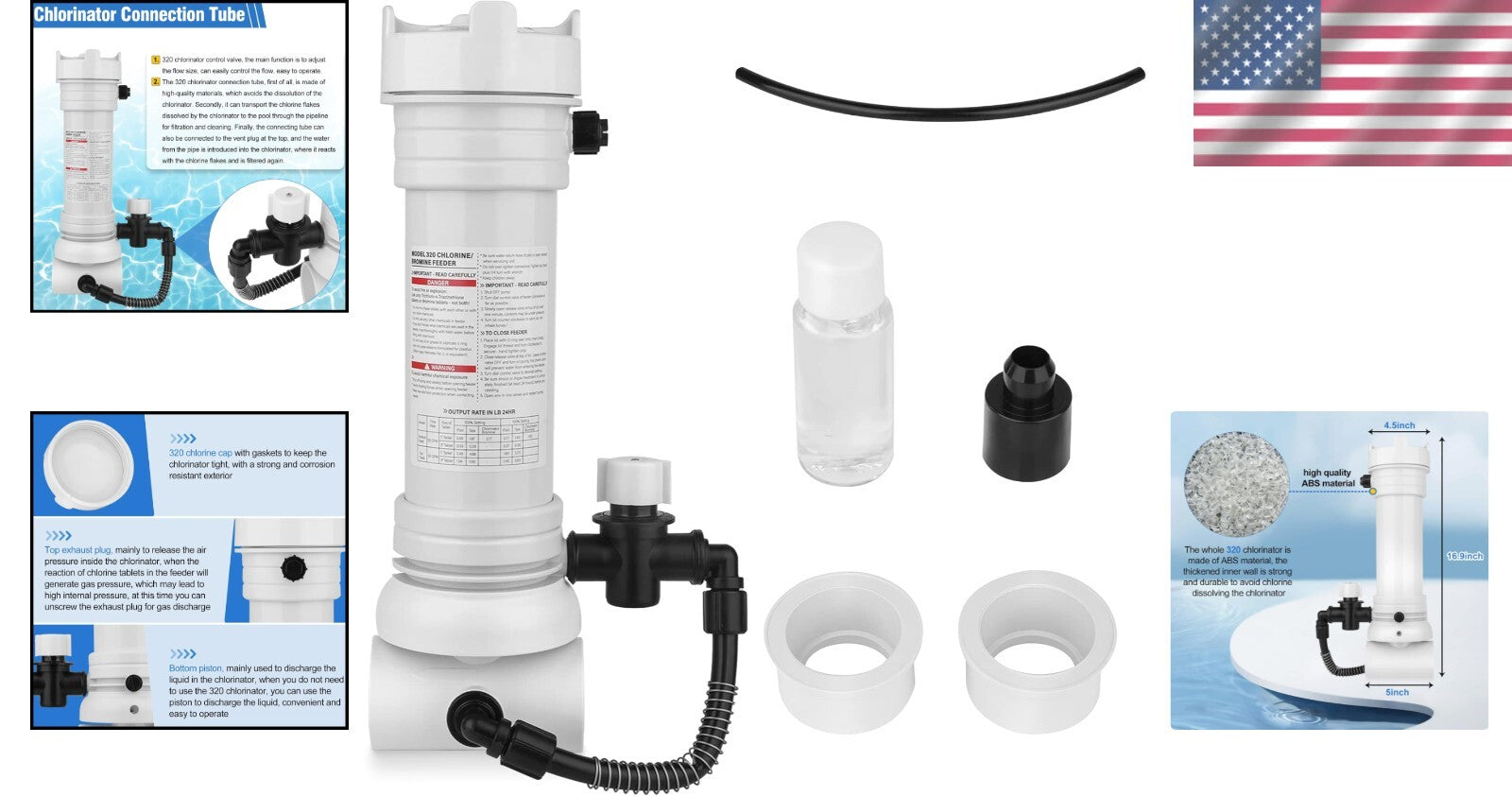 Efficient Pool Chlorinator Feeder with Bottom Drain - Easy Setup & Maintenance