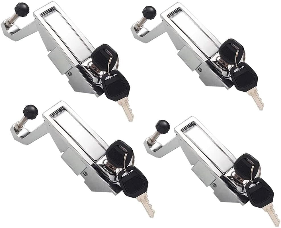 Secure Your Boat with 4 Silver Flush Mount Compression Latch Locks - Key Locking