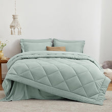 Load image into Gallery viewer, Complete Full Size Aqua Comforter Set - Hypoallergenic and Easy to Care