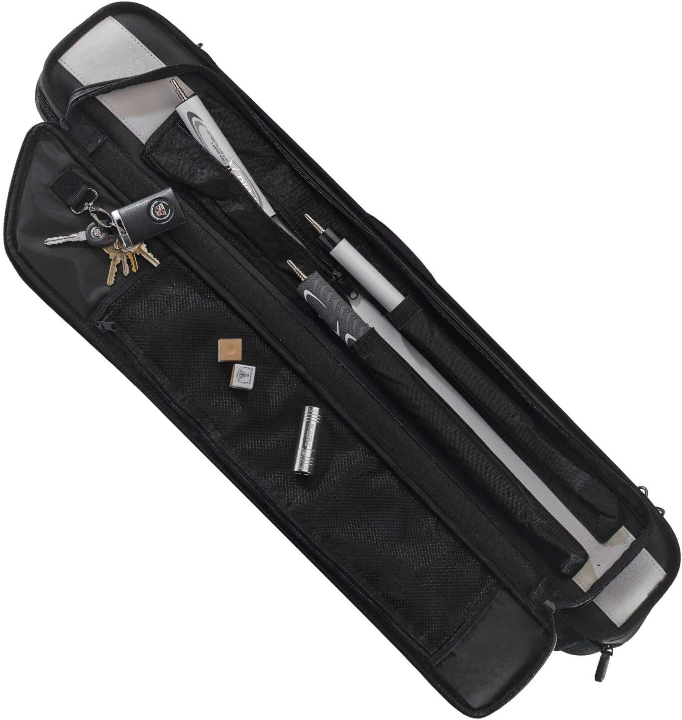 Luxury Soft Cue Case - Holds 4 Butts, 8 Shafts & Jump Cue - Zipper Closure