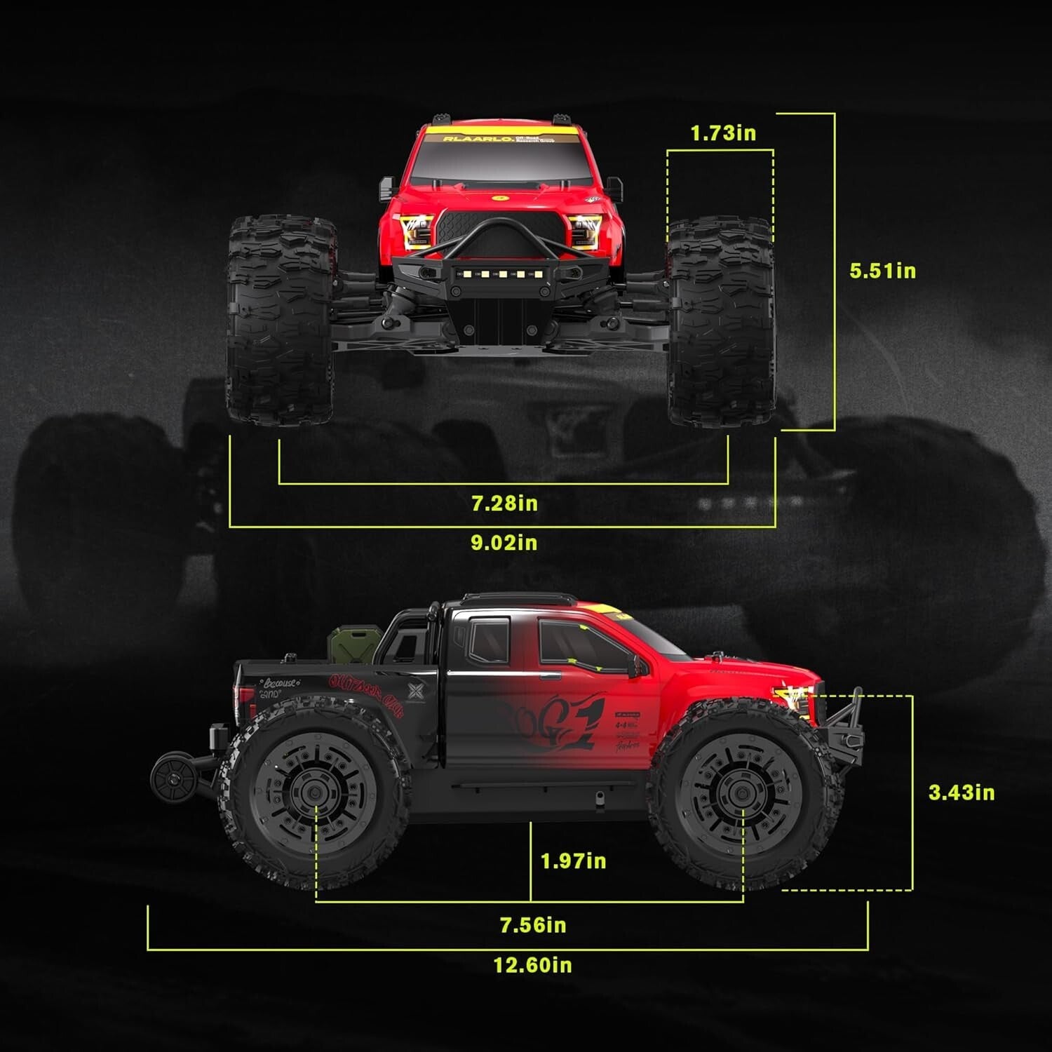 Fast 50 mph 1/14 Brushless RC Truck - All Terrain Waterproof Off-Road Adventure