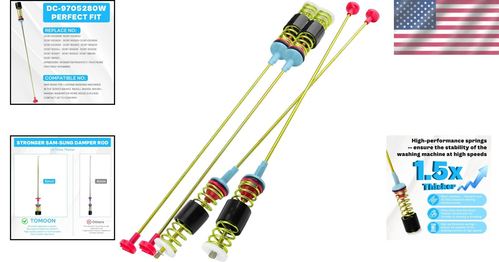 Support Your Samsung Washer - Heavy-Duty Suspension Rods for Smooth Operation