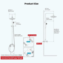 Load image into Gallery viewer, Brushed Nickel 2-Function Shower Fixture with Handheld and Rainfall Shower Head