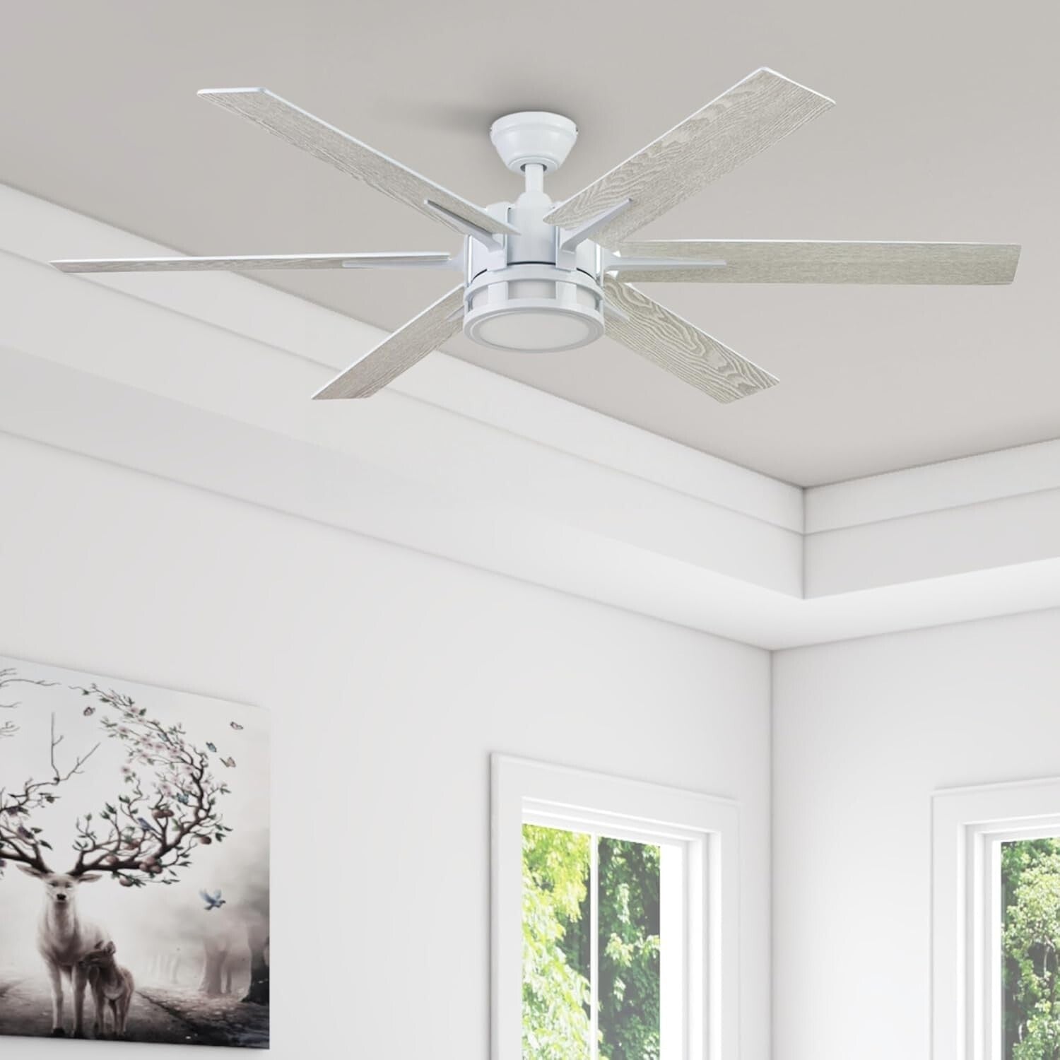 Reversible 56-Inch Ceiling Fan with LED Light and Remote – Perfect for Any Room