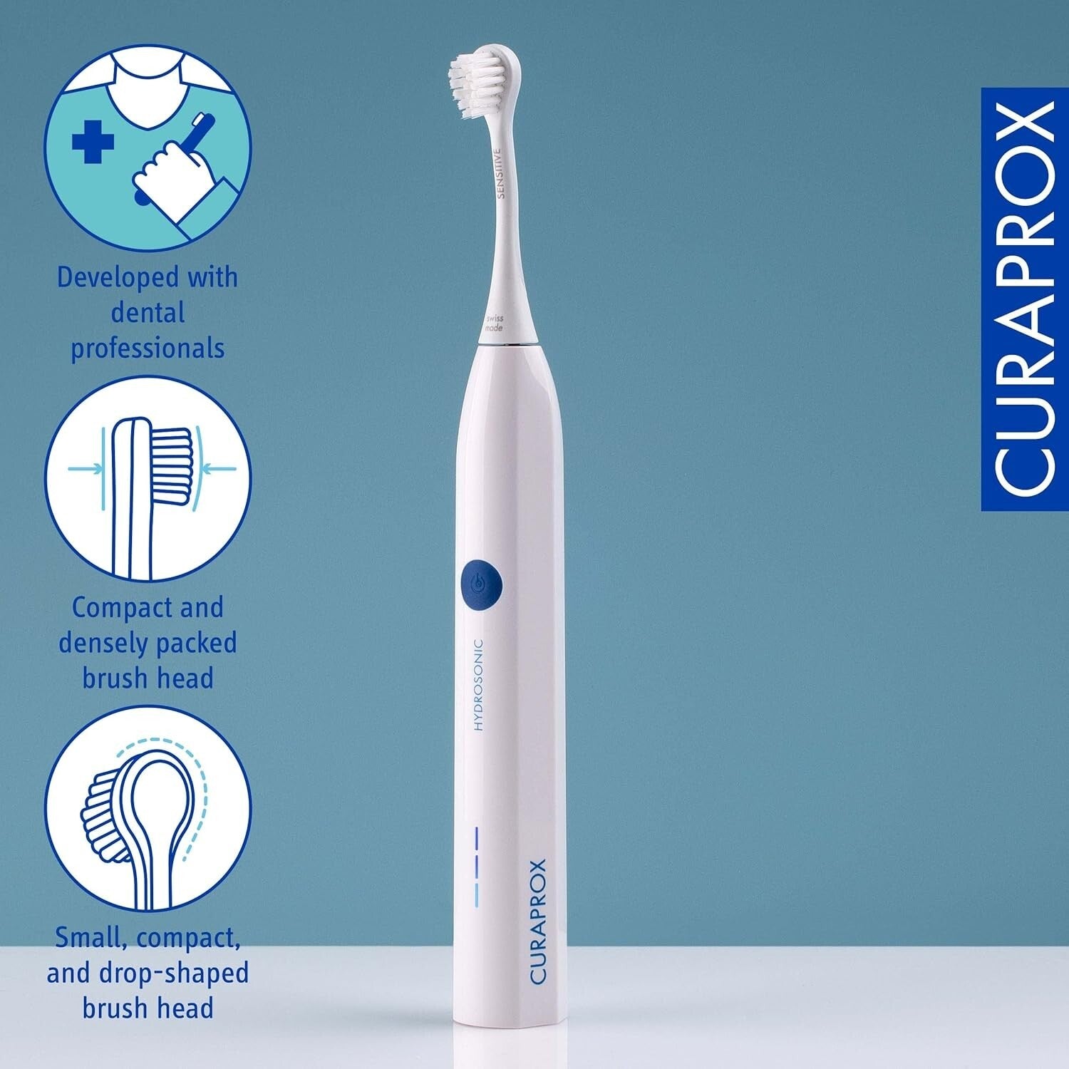 Hydrosonic Electric Toothbrush with Travel Case - Gentle & Efficient Cleaning