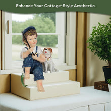 Load image into Gallery viewer, Endearing 10-Inch Fishing Boy &amp; Dog Resin Statue for Enhanced Garden Charm