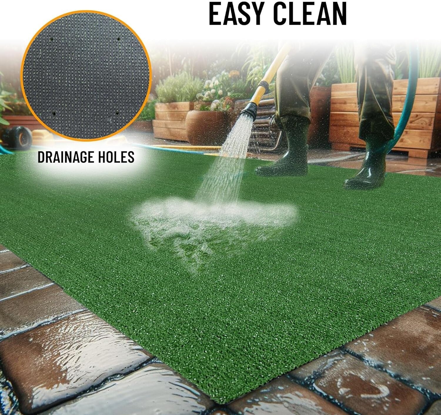 Durable 2'7" x 24' Artificial Grass Runner - Stylish and Functional Outdoor Rug