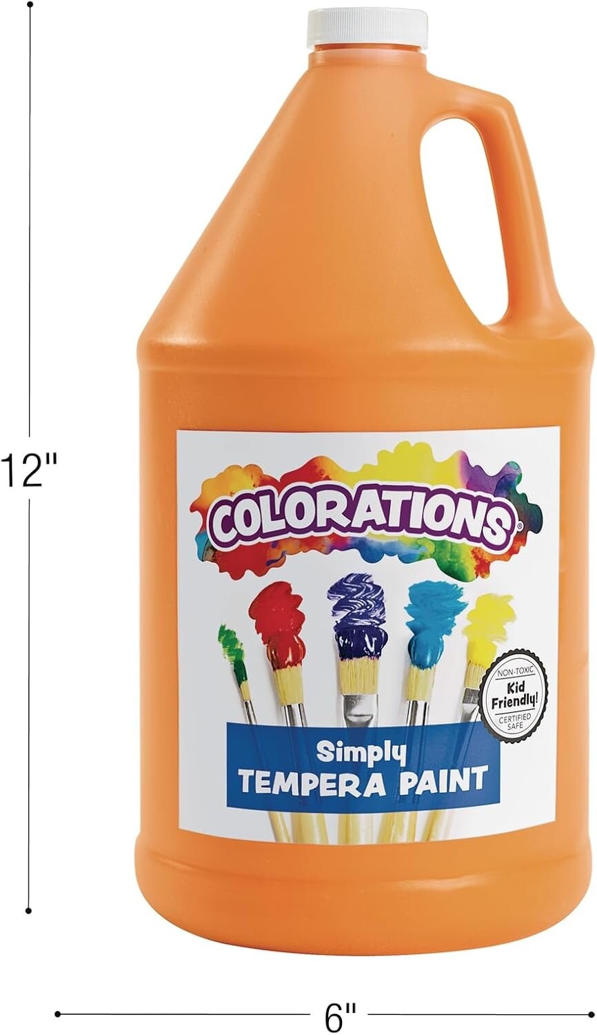 Washable Tempera Paint in 12 Vibrant Colors - Ideal for School Projects & Crafts
