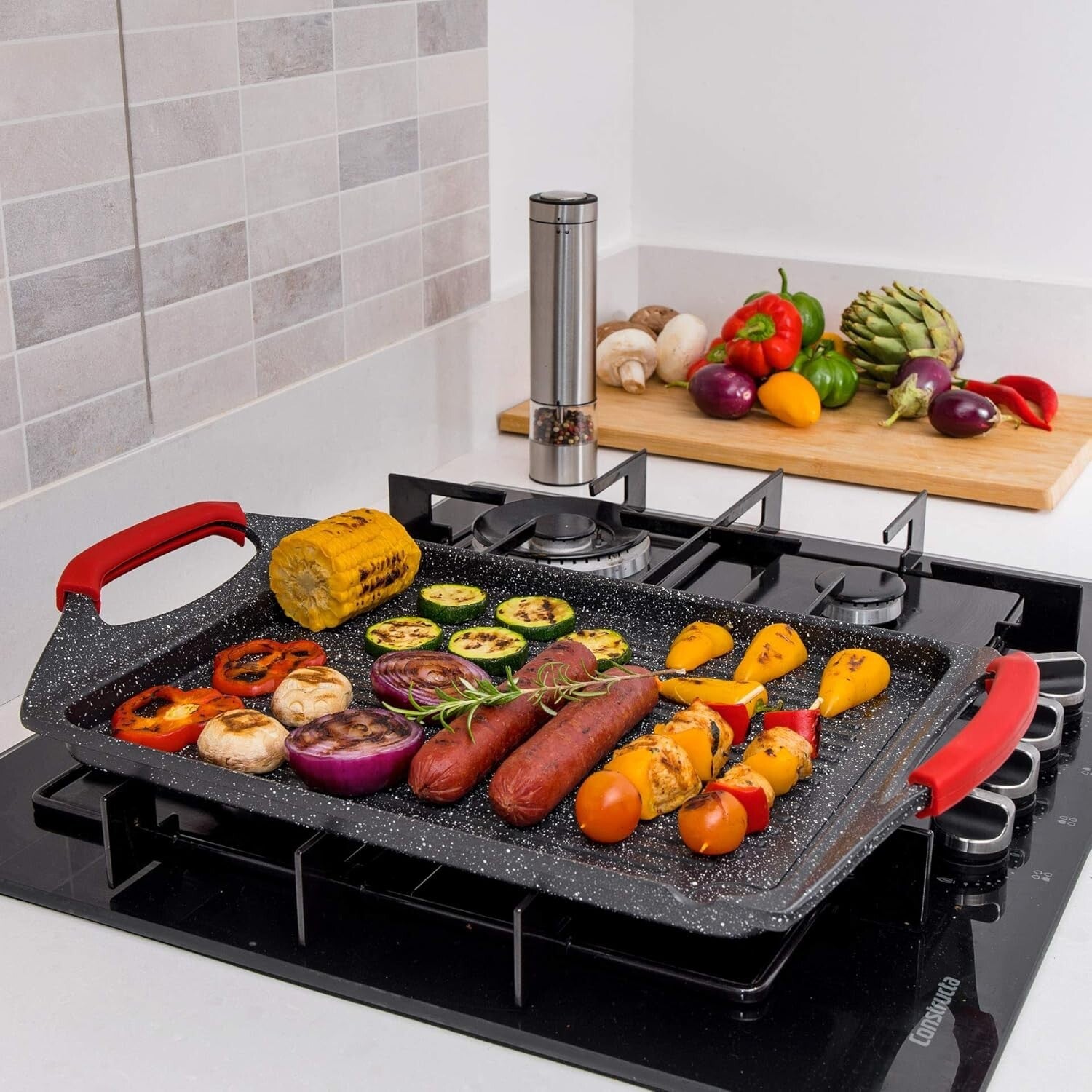 Lightweight 18" Rectangle BBQ Griddle Pan - Perfect for Fish, Veggies & Steak