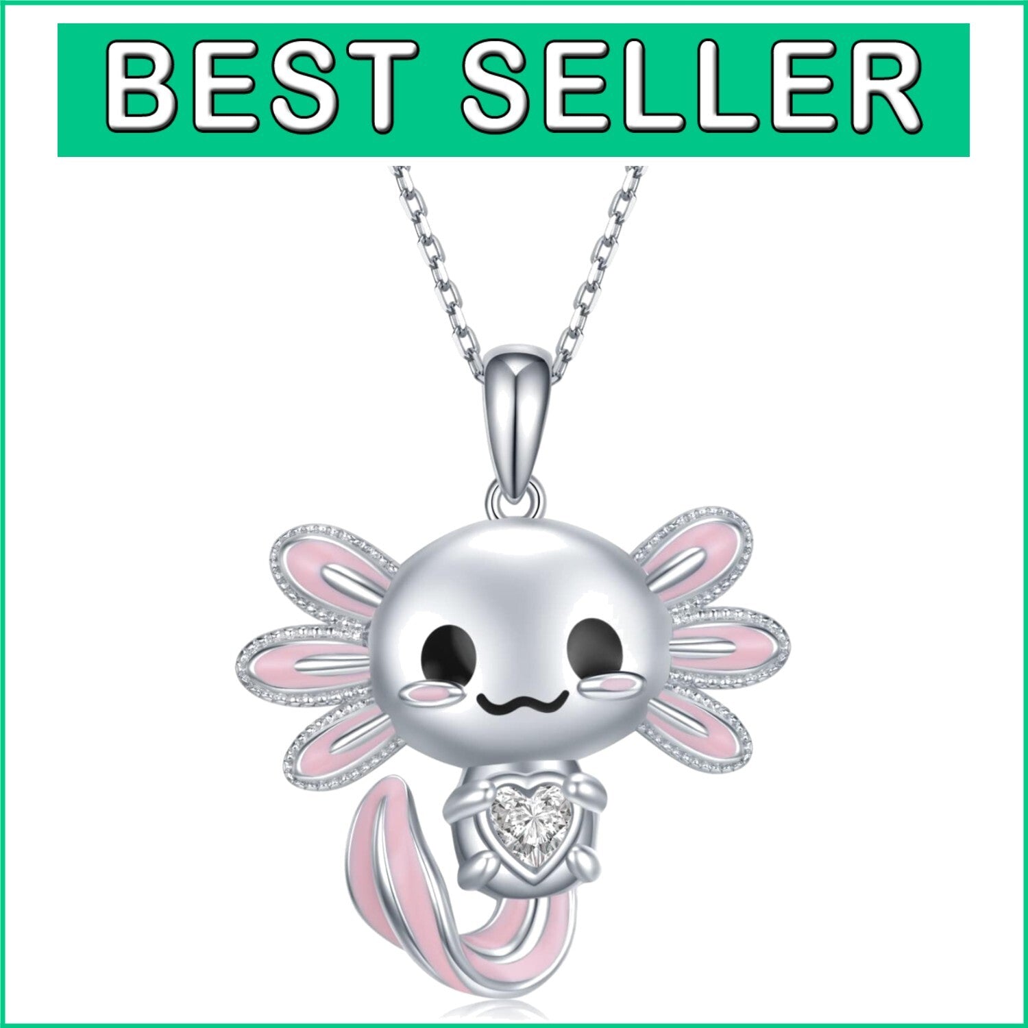 Delicate Axolotl Necklace in 925 Sterling Silver - Perfect Gift for Any Occasion
