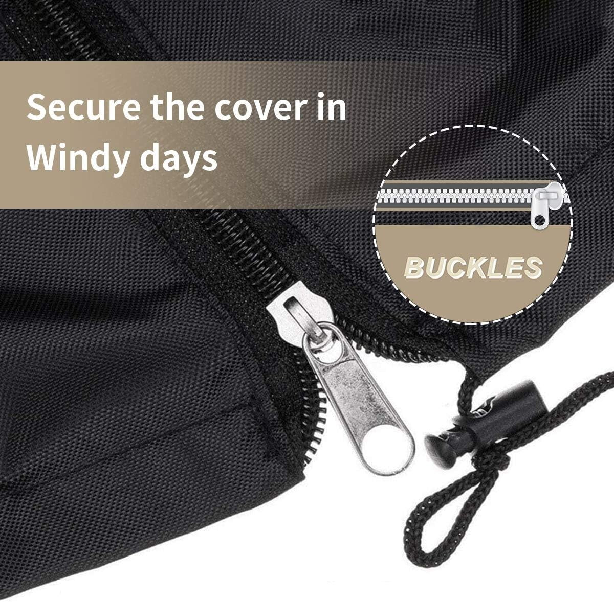 Black Waterproof Swing Canopy Cover 3-Seater - Heavy Duty All Weather Protection