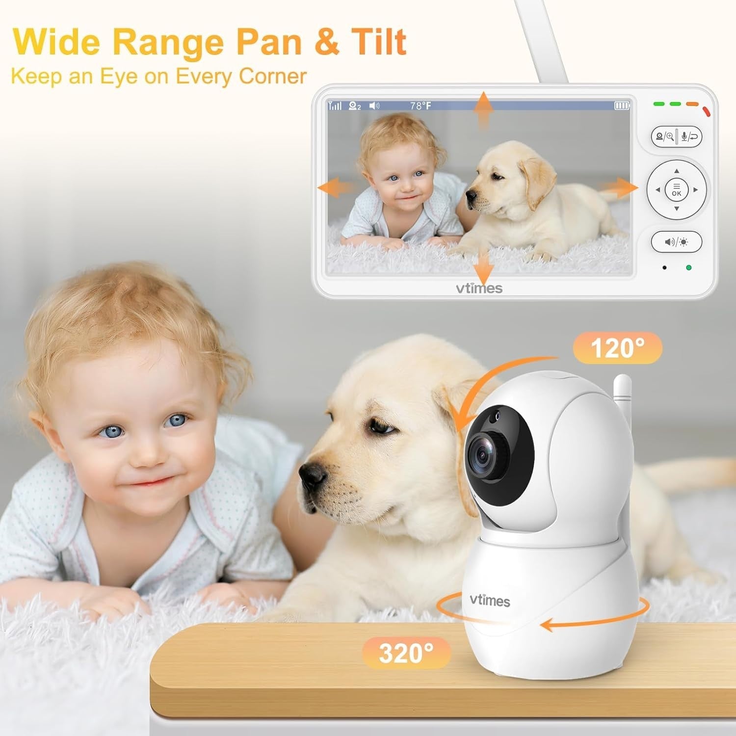 2-Way Audio Baby Monitor with 1000ft Range & Night Vision - Ideal for Parents