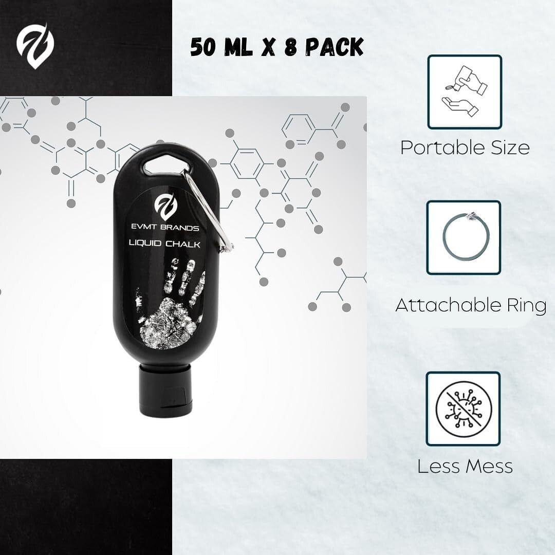 Versatile Liquid Chalk for Rock Climbing & Fitness - 8 x 50ml Squeeze Bottles