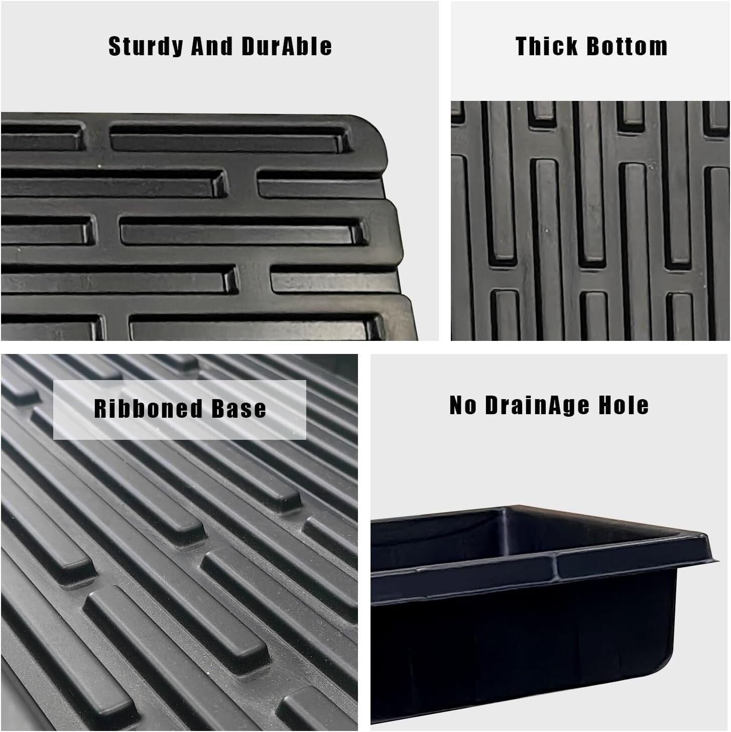 Sturdy Plastic Seed Trays Without Holes - 21.6"×11.2" for Indoor Use, 20-Pack