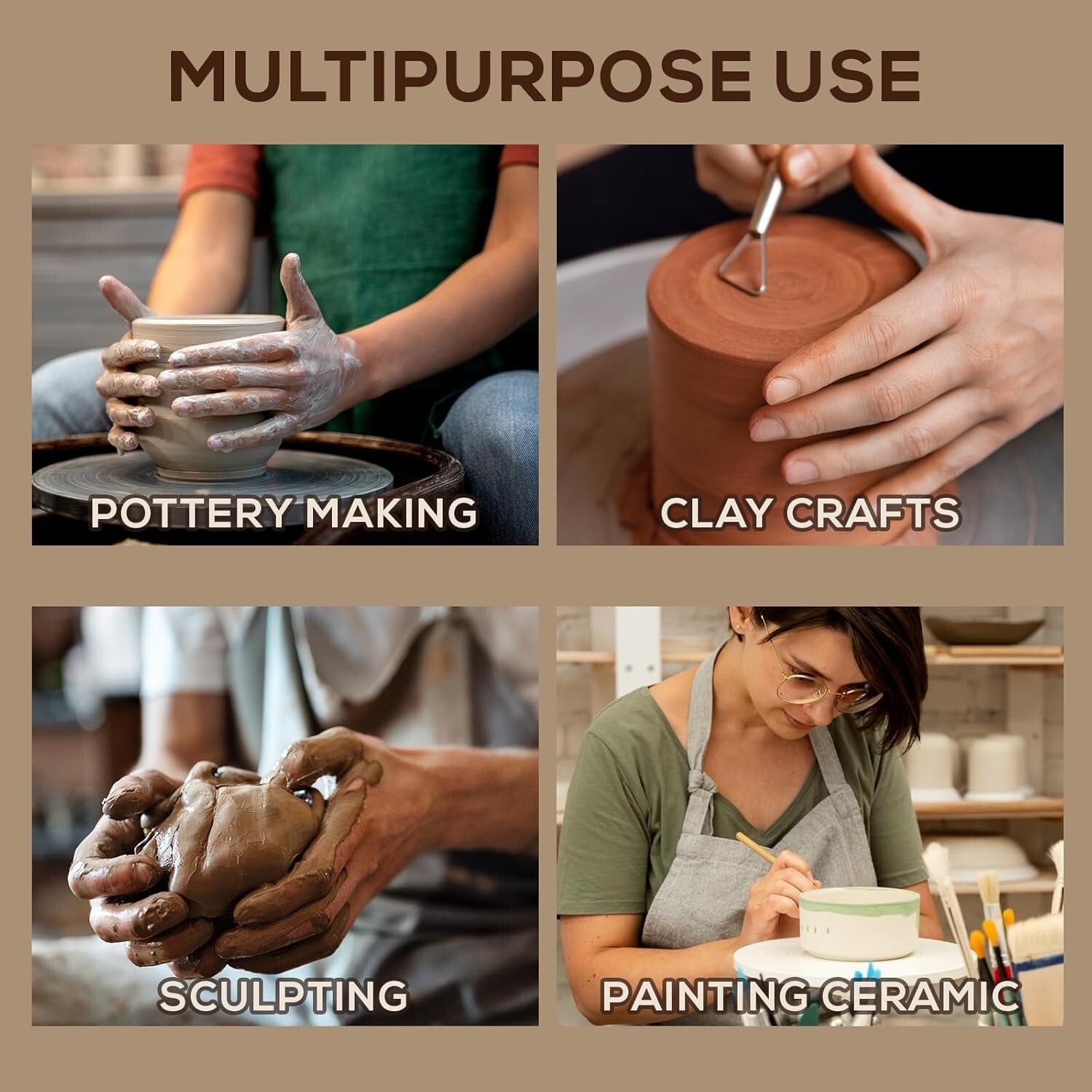 12-Inch Heavy-Duty Pottery Wheel with Non-Slip Base for Artistic Precision