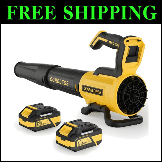 Efficient 180 MPH Cordless Leaf Blower - 2 x 4.0Ah Battery & Charger Included