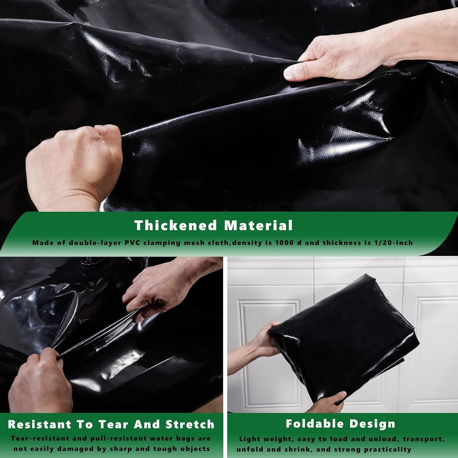 100 Gallon Heavy-Duty PVC Water Tank with Reinforced Sealing - 39.4x31.5x19.7 in