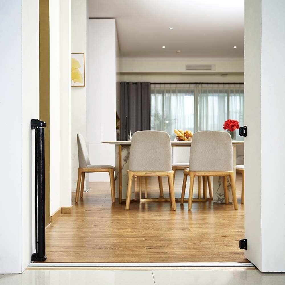 Durable 55'' Wide Retractable Safety Gate for Children & Pets - Easy to Install