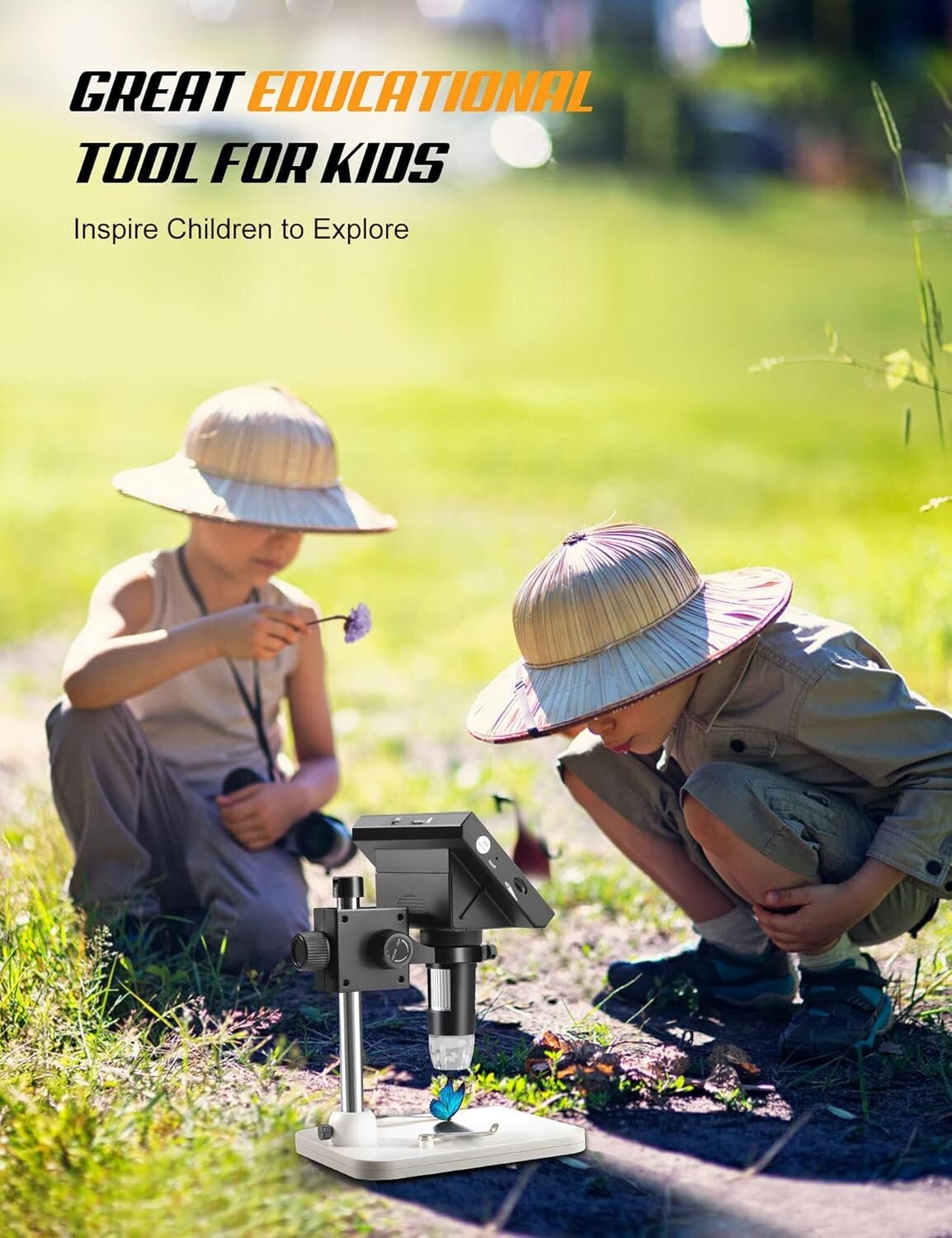 4.3-Inch LCD Digital Microscope with 50X-1000X Magnification for Coins and Pl...