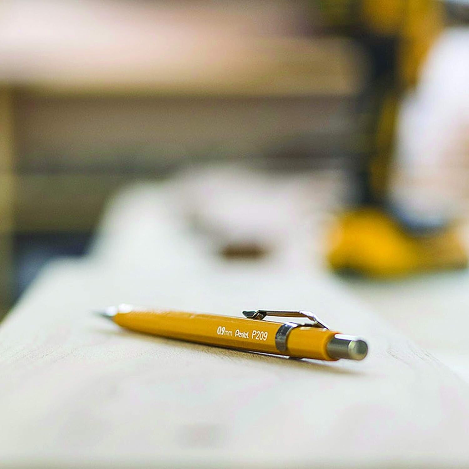 Yellow Barrel Mechanical Pencil 0.9mm for Adults - 12 Pack with Comfortable Grip