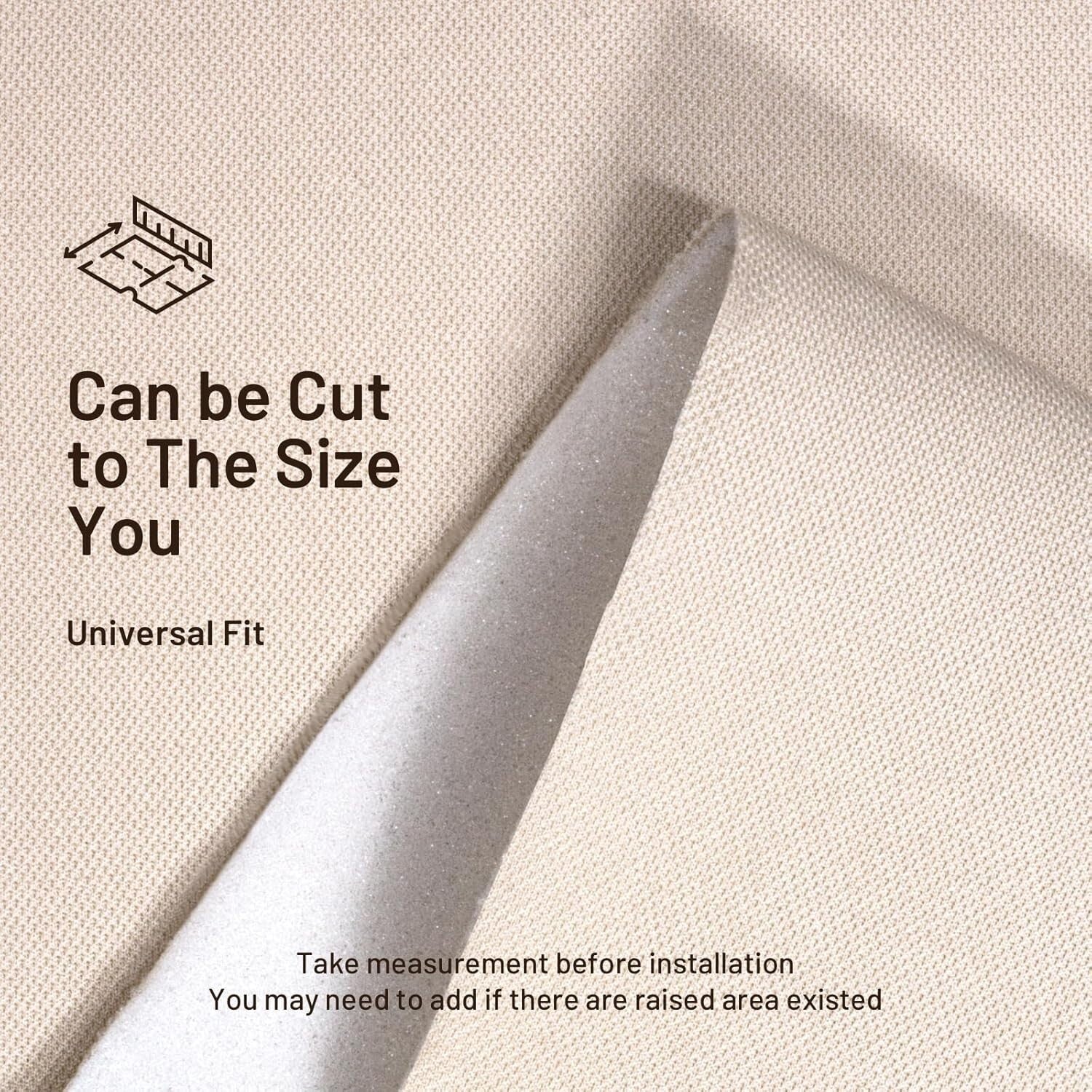 Versatile Beige 74"L x 60"W Headliner Material in Tube Packaging for Cars