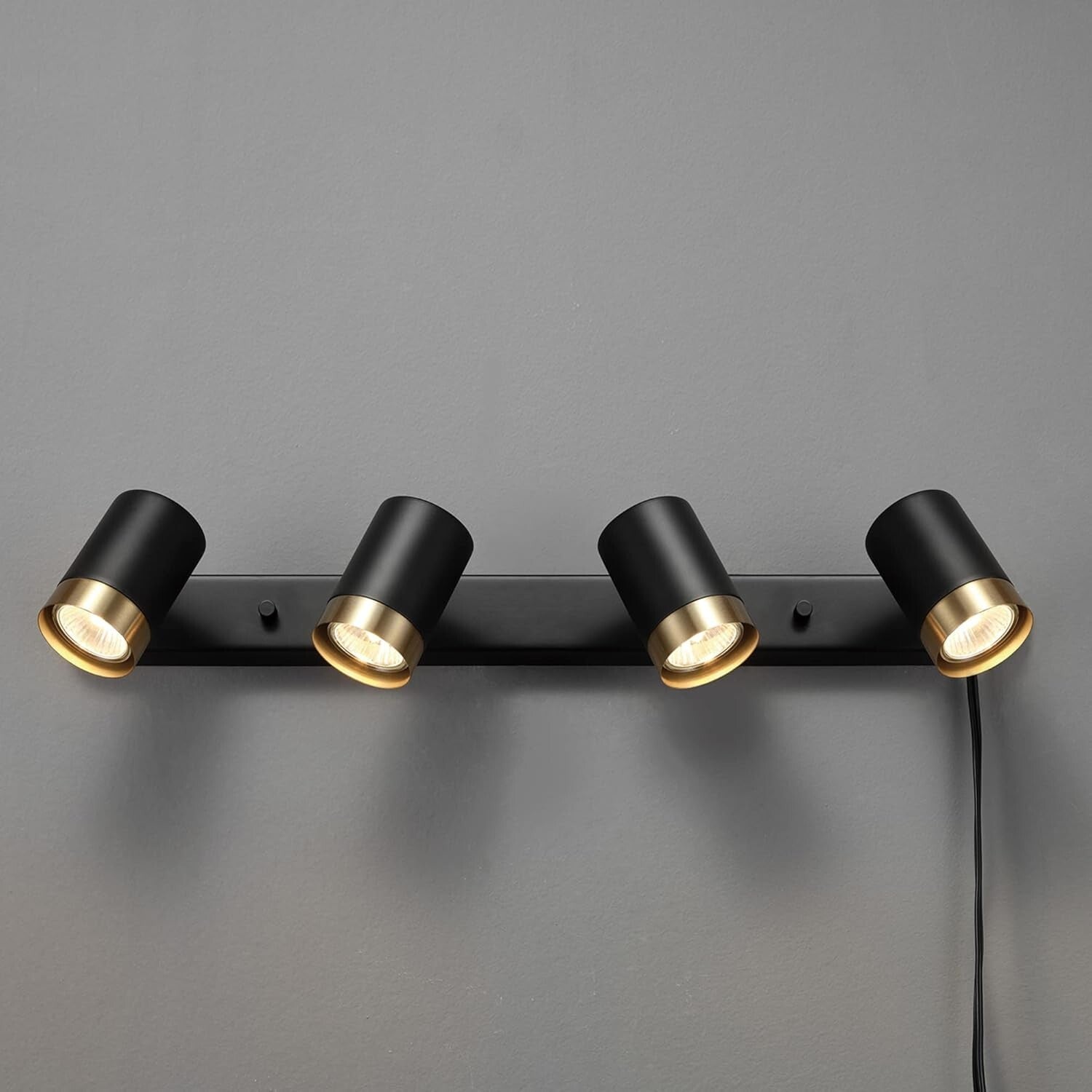 Elegant Matte Black 4-Light Track Light with GU10 Compatibility for Indoor Use