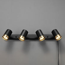Load image into Gallery viewer, Elegant Matte Black 4-Light Track Light with GU10 Compatibility for Indoor Use